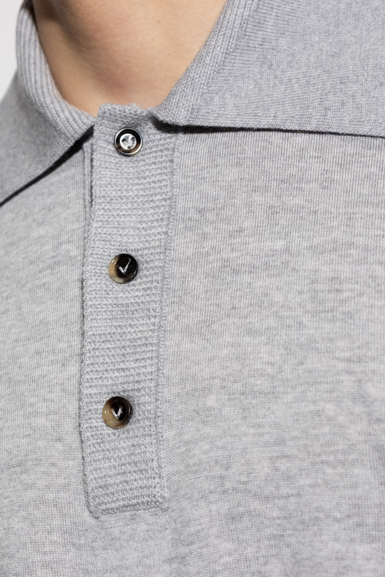 Tシャツ・カットソー BOTTEGA VENETA Grey Wool Polo Shirt Bottega Veneta Washed Polo | italist
